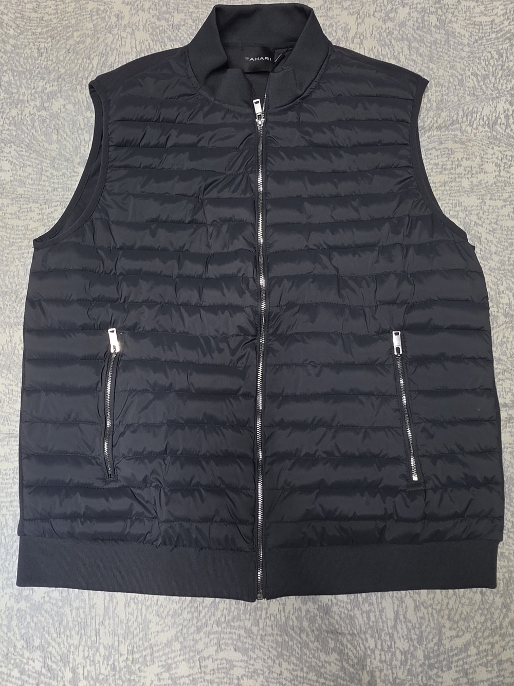 T Tahari Men's Black Quilted Zip-Up Puffer Vest